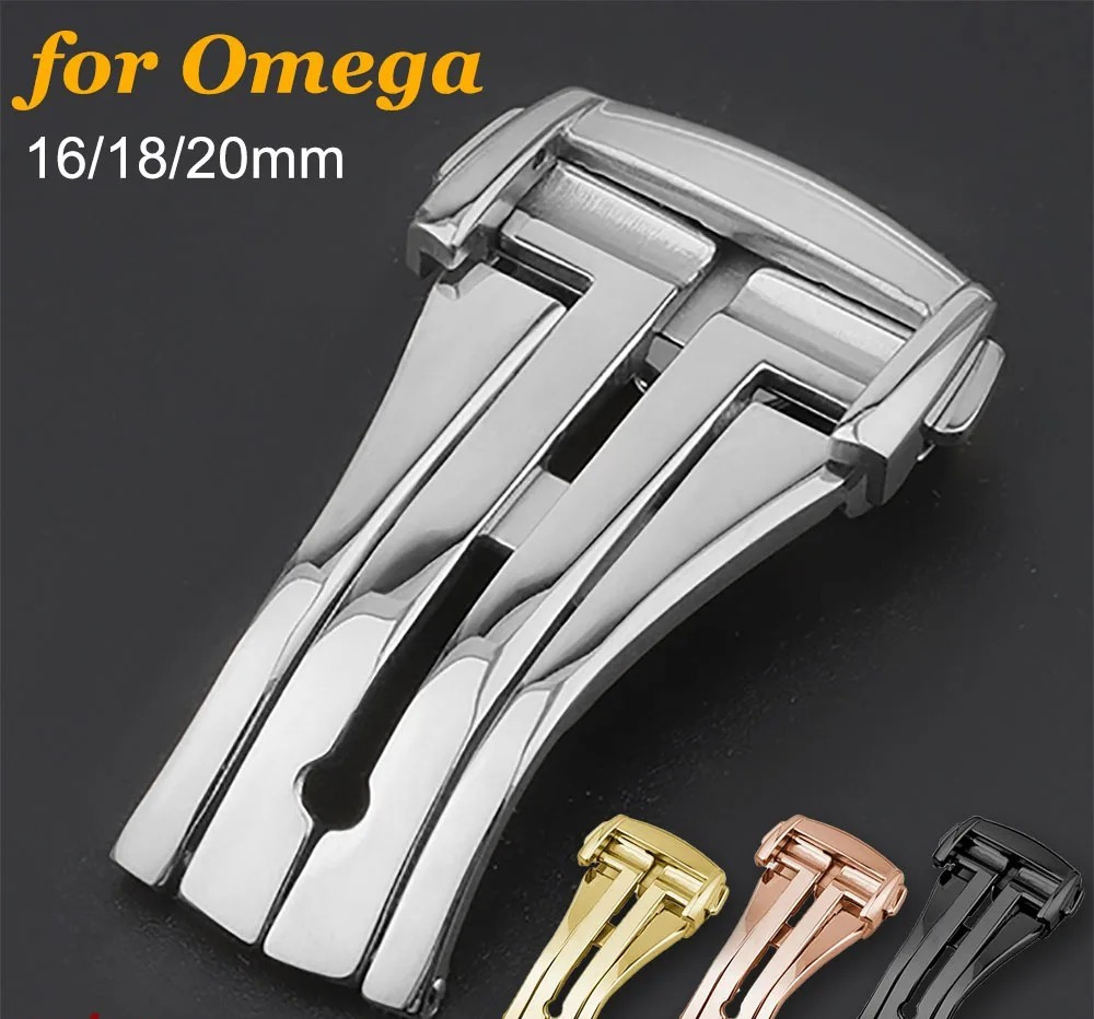 18mm 20mm Stainless Steel Deployment Watch Clasp Single Fold Deployant Buckle