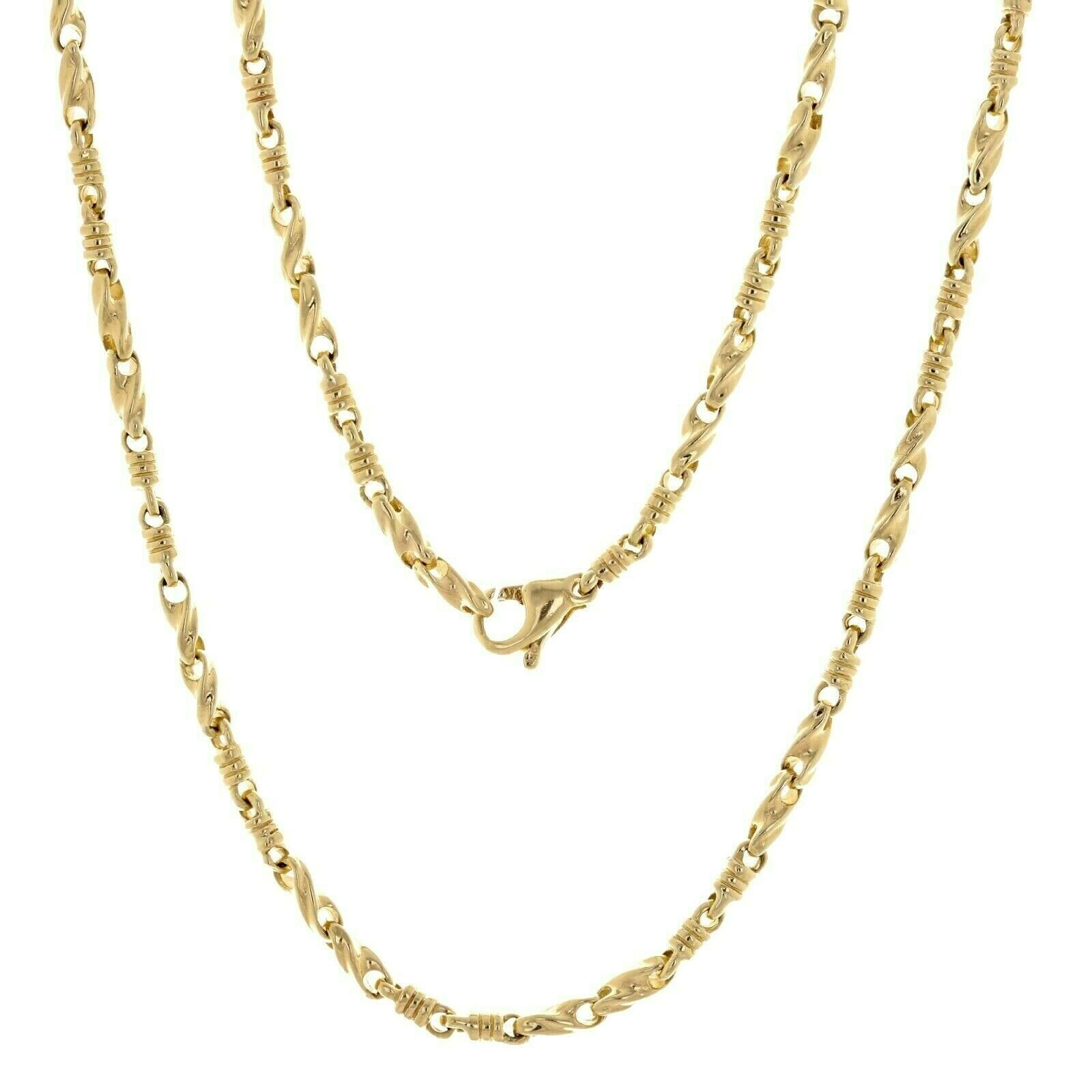 10k Yellow Gold Solid Handmade Fashion Link Necklace 24″ 3.5mm 35.4 grams