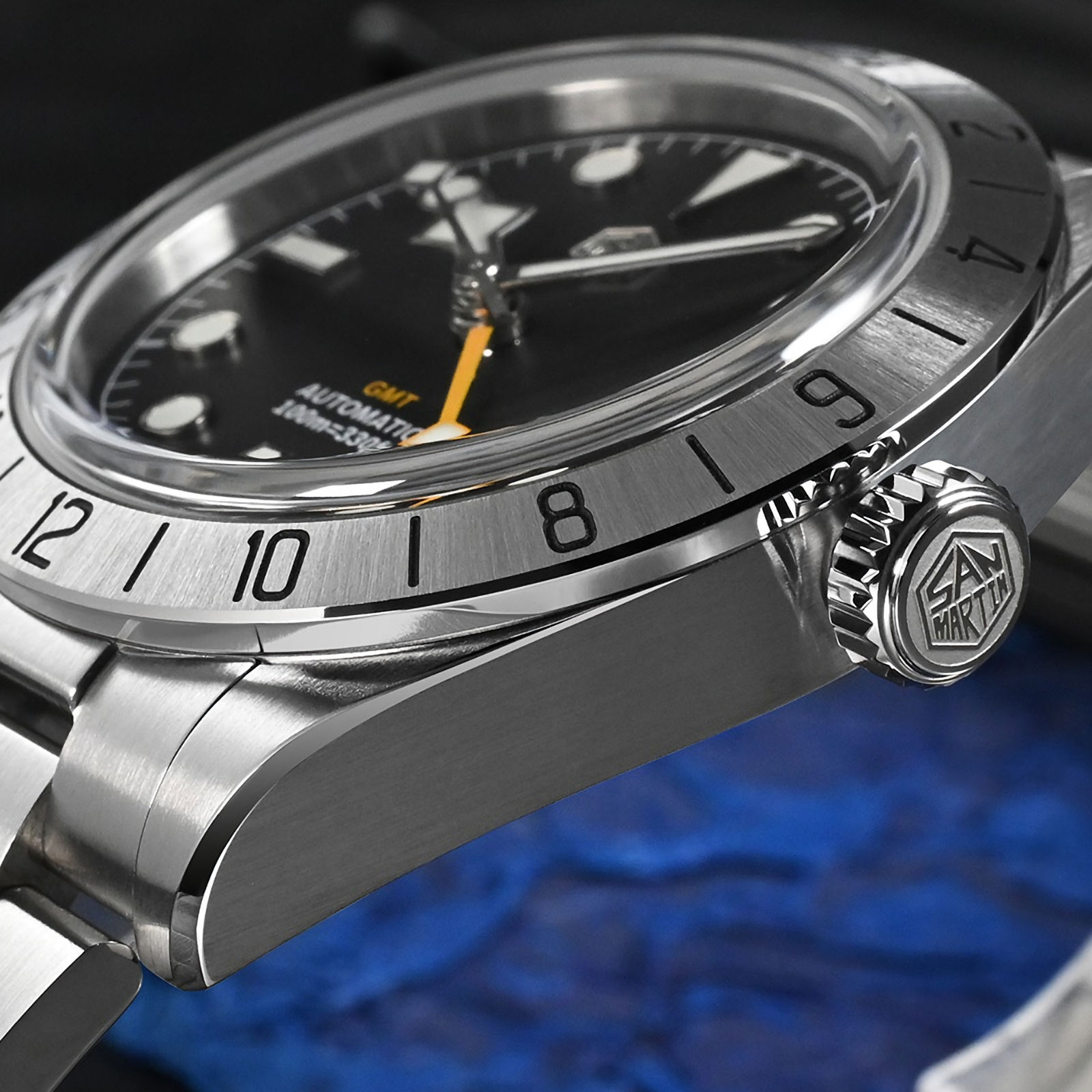 SAN MARTIN SN0054-G-C BB GMT Automatic Stainless Steel 39mm 10ATM Sport’s Watch