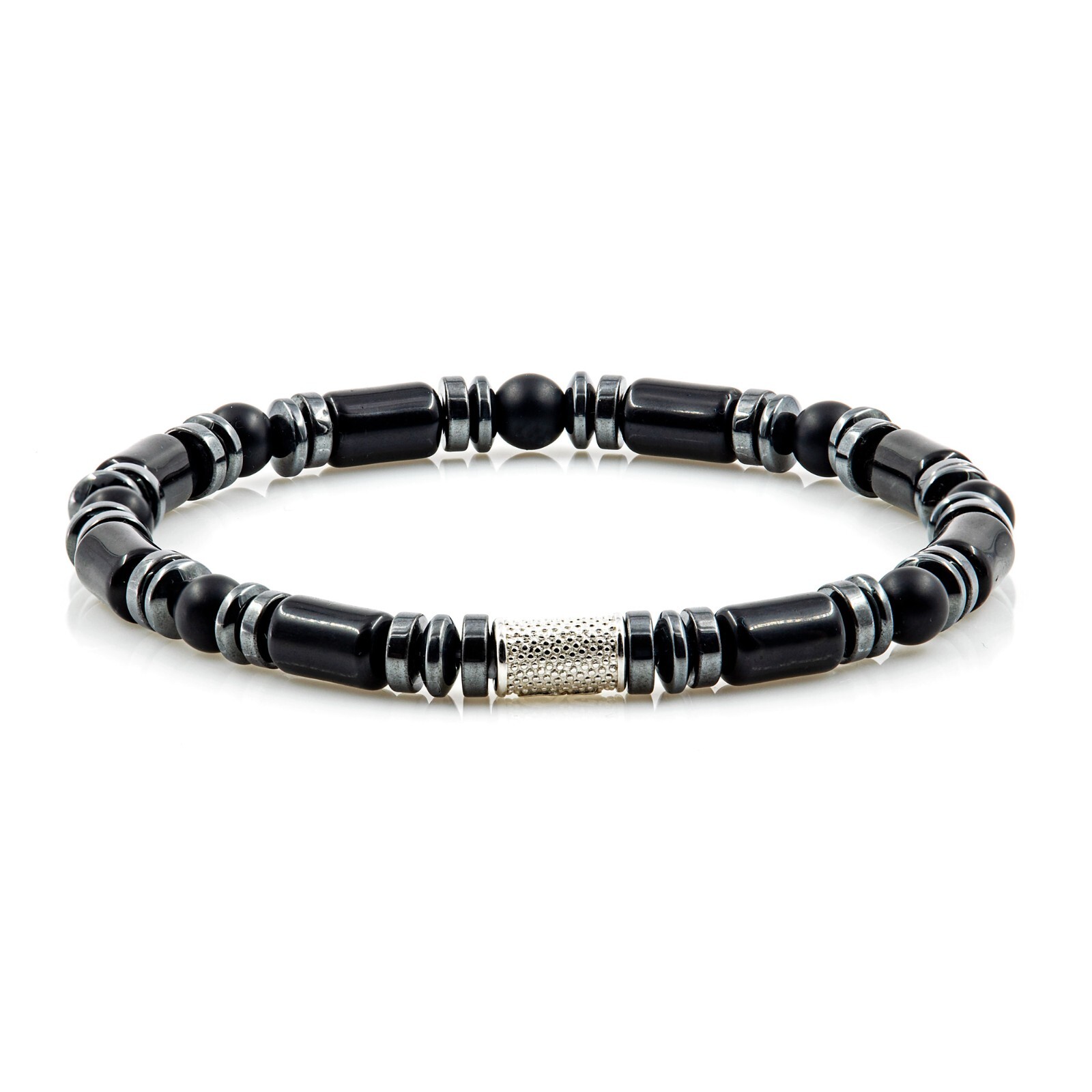 Black Agate Bracelet Bracelet 925 Sterling Silver Bead Bracelet 6mm Women Men