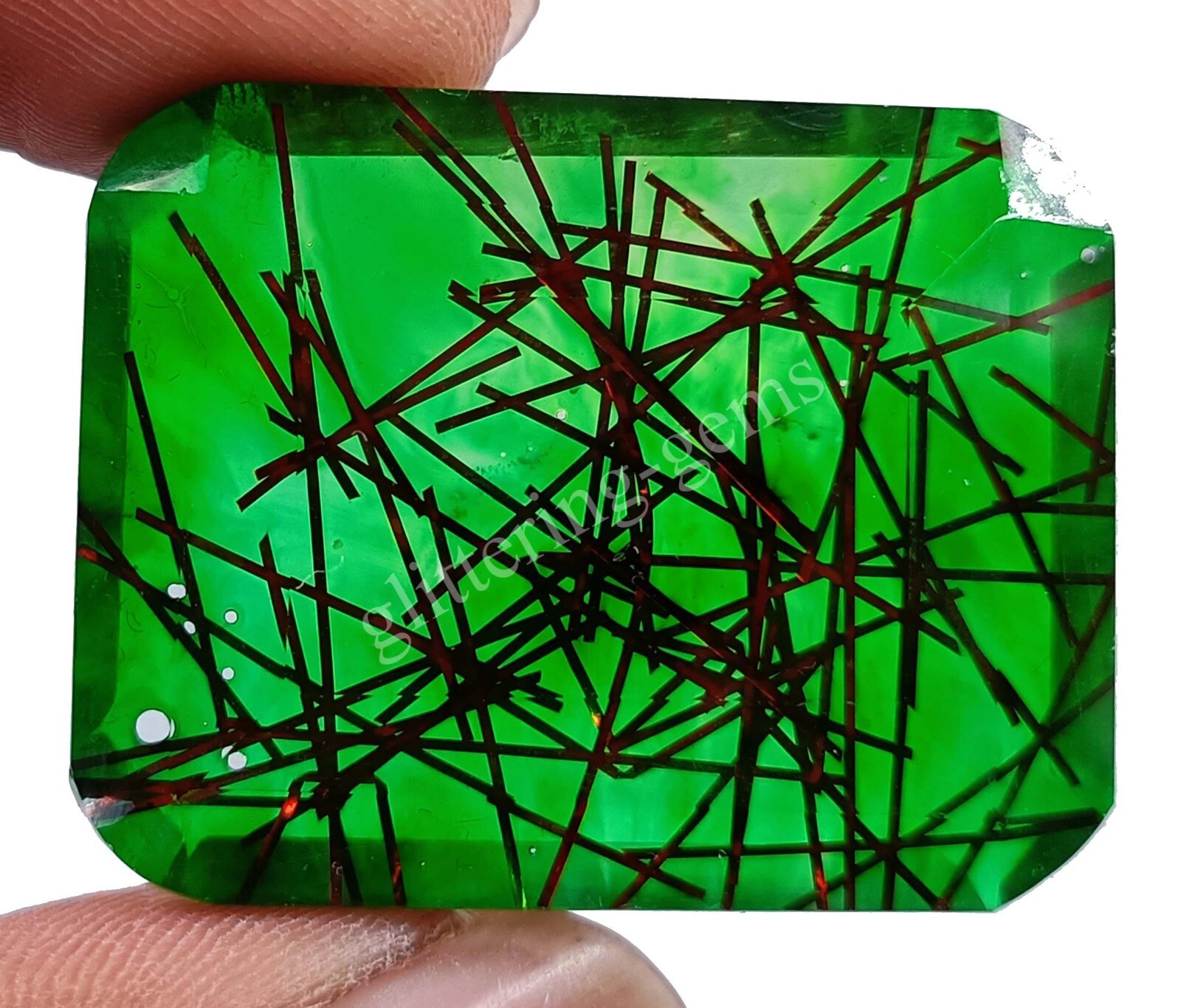 87.70 Ct Emerald BI Color Quartz Ametrine Doublet IGL Transparent Loose Gems M25