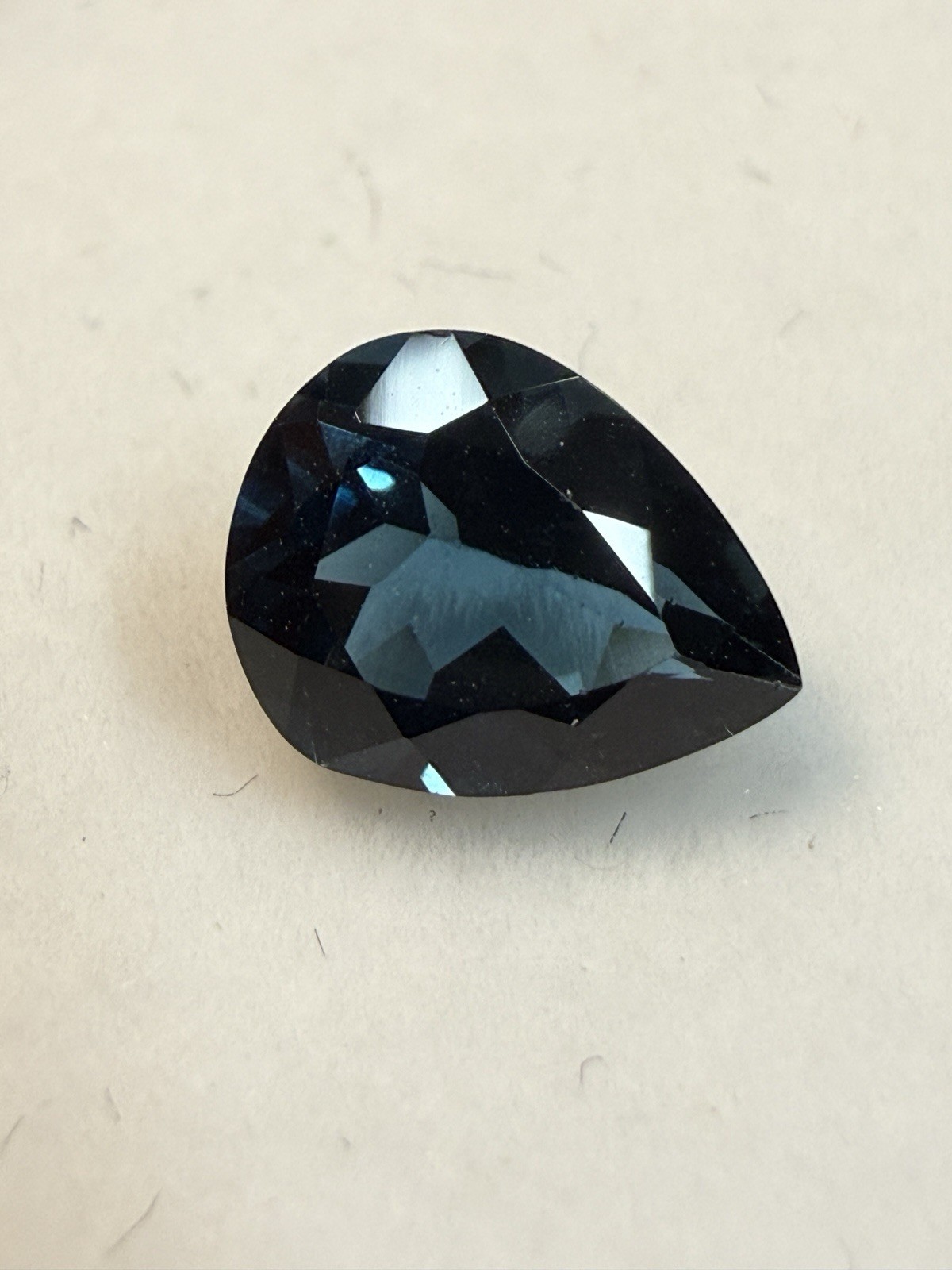 London Blue Topaz Faceted Pear Loose Gemstone Blue 2.20ct 9x7x4.7mm