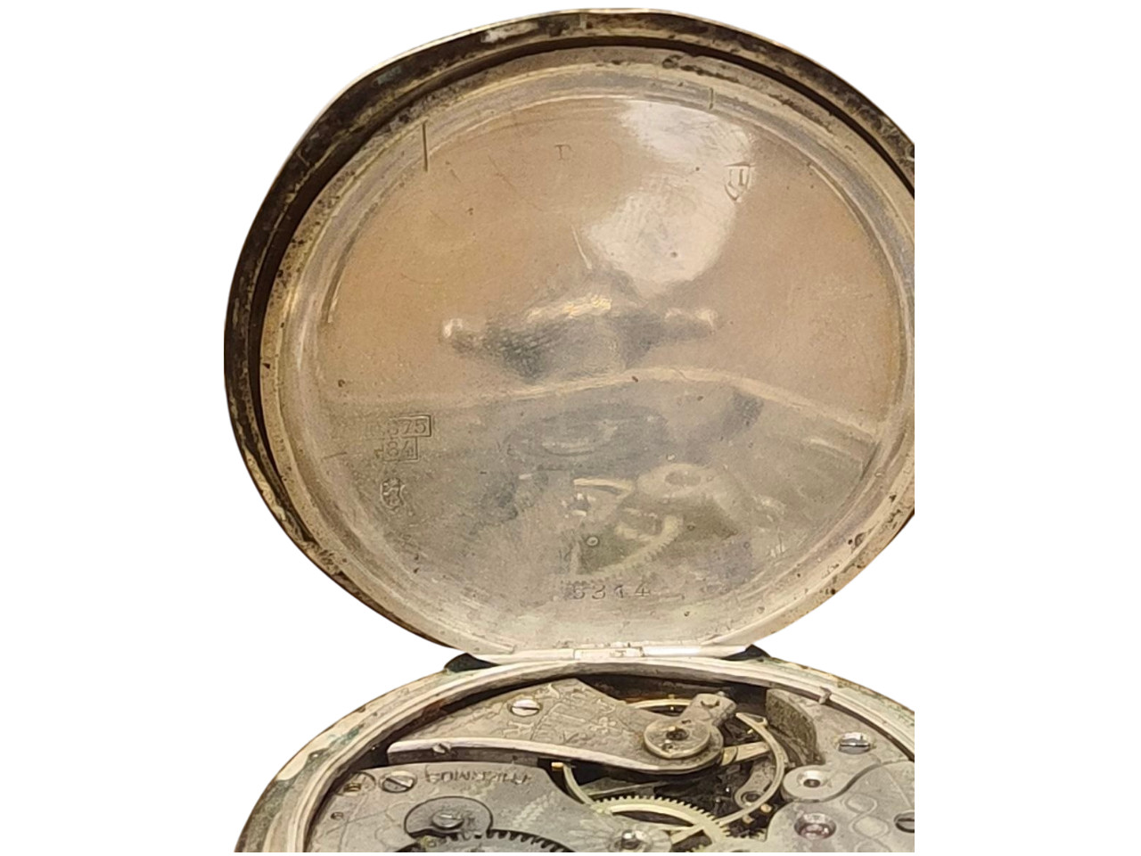 Vintage Pocket Watch – Silver Case with Niello – Horses Design – For Restoration