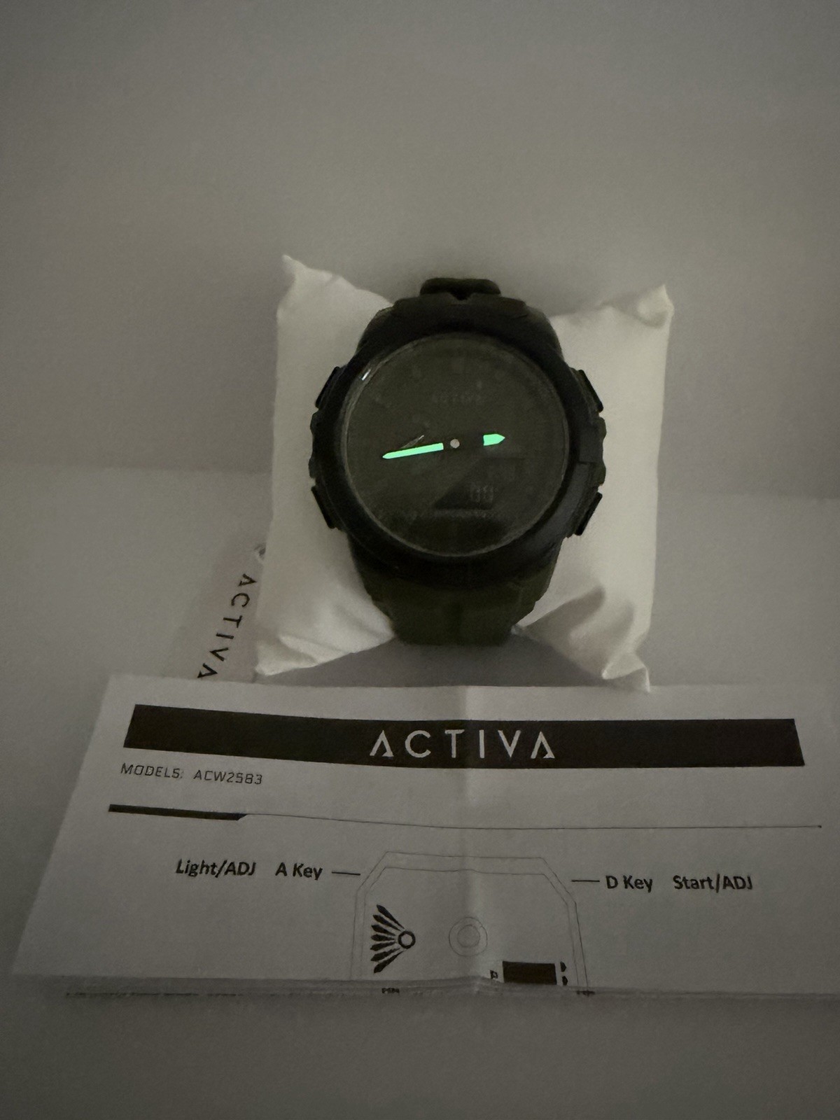Activa Analog-Digital Quartz Sport Watch Backlight Green Luminous
