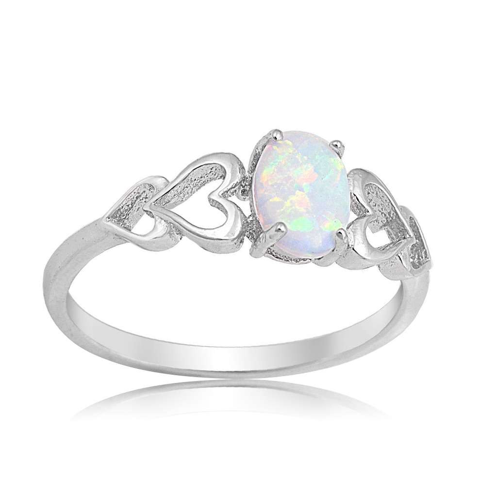 Fashion Oval Cut Opal 925 Silver Rings Jewelry Women Wedding Ring Size 6-10