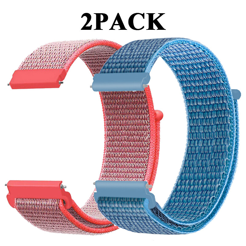 2PCS Nylon Loop Woven Watch Strap Replacement For Smart Watch Bracelet Band