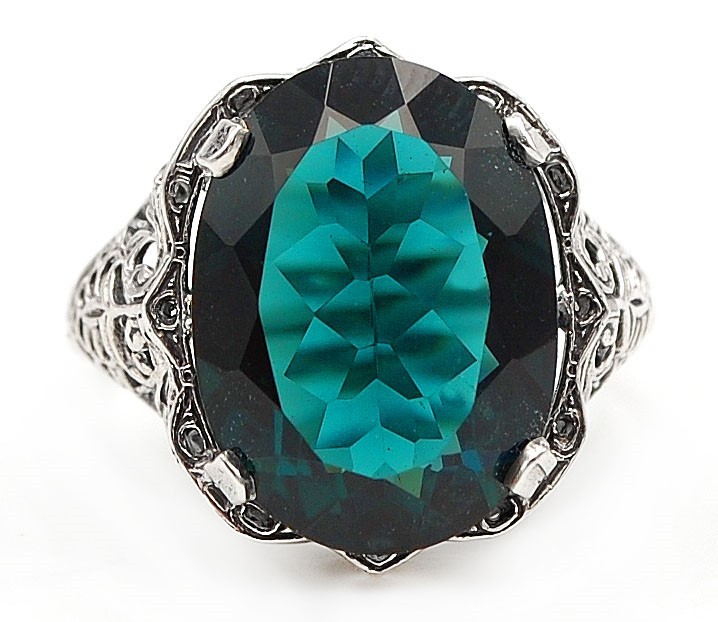 8CT Heat Treated Tourmaline 925 Sterling Silver Edwardian Ring Sz 6,7,8,9 AZ3