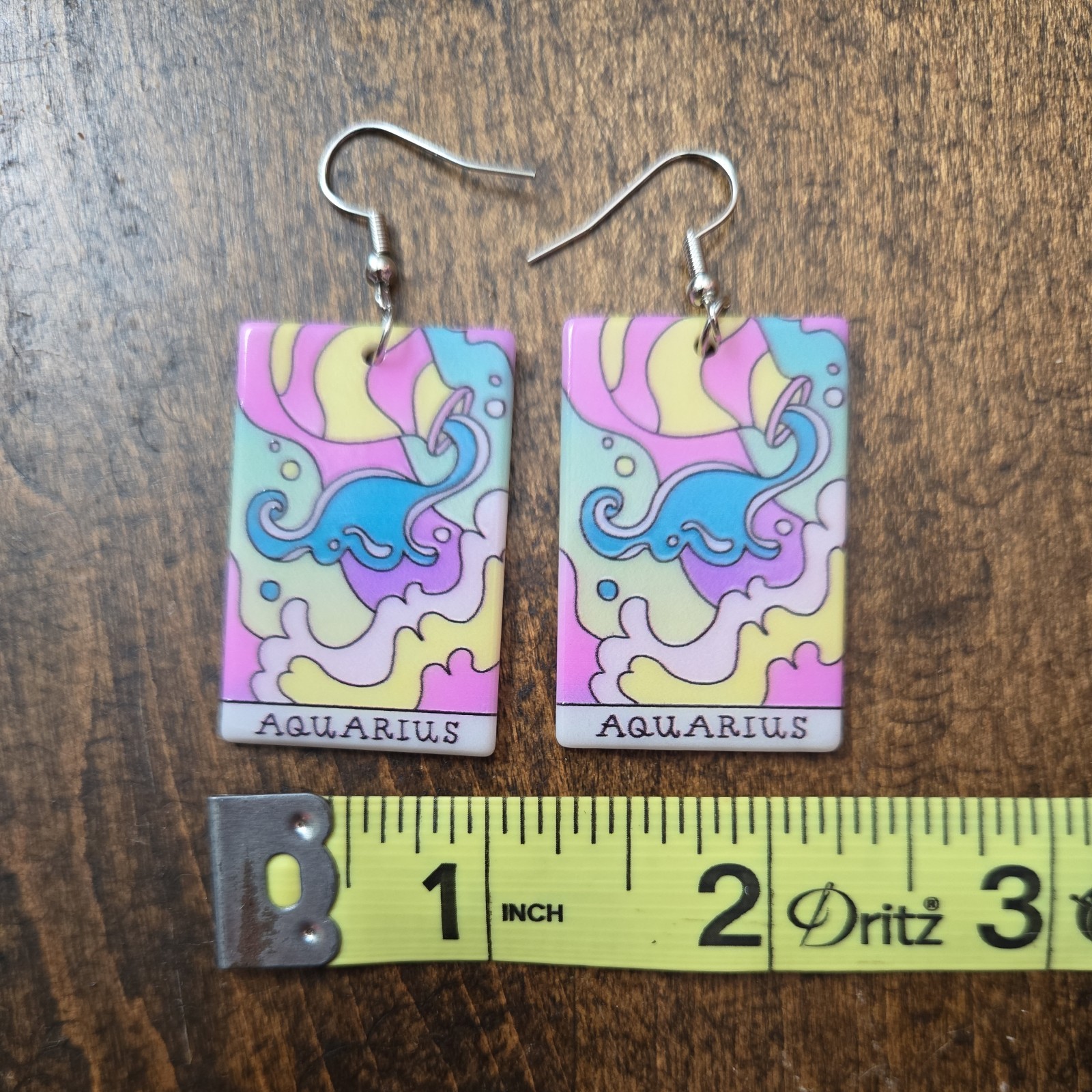 Astrological AQUARIUS Card Earrings