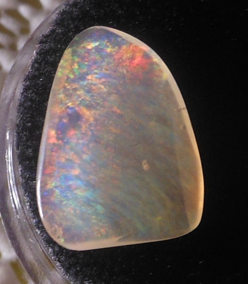 Rare 2.15ct Mexican Fire Opal freeform size dimensions=13.7mm x 10mm x 2.3mm