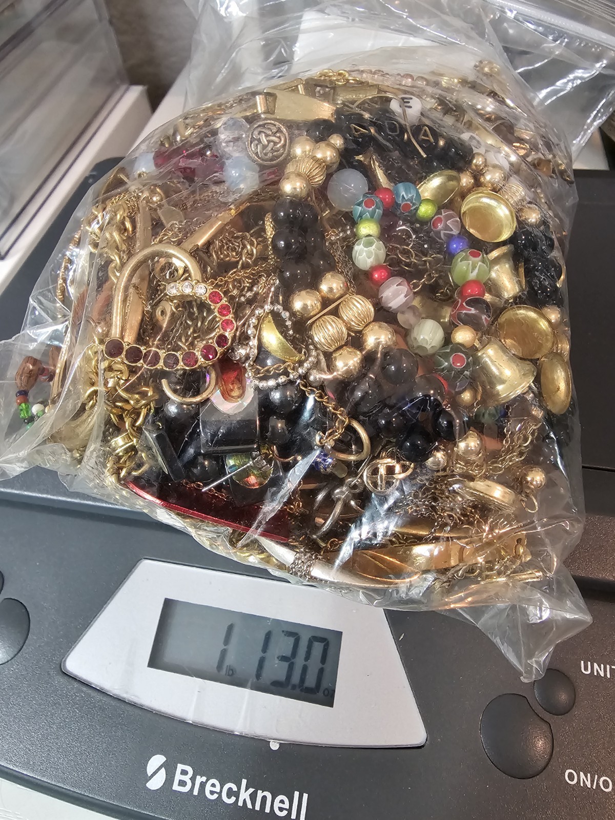 Vintage To Mod Jewelry Lot Scrap Broken Mixed Metals Some GF Untested Over 1lb