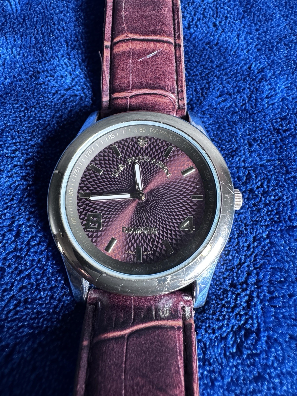US Polo Assn Men’s Watch Brown Leather Band New Battery
