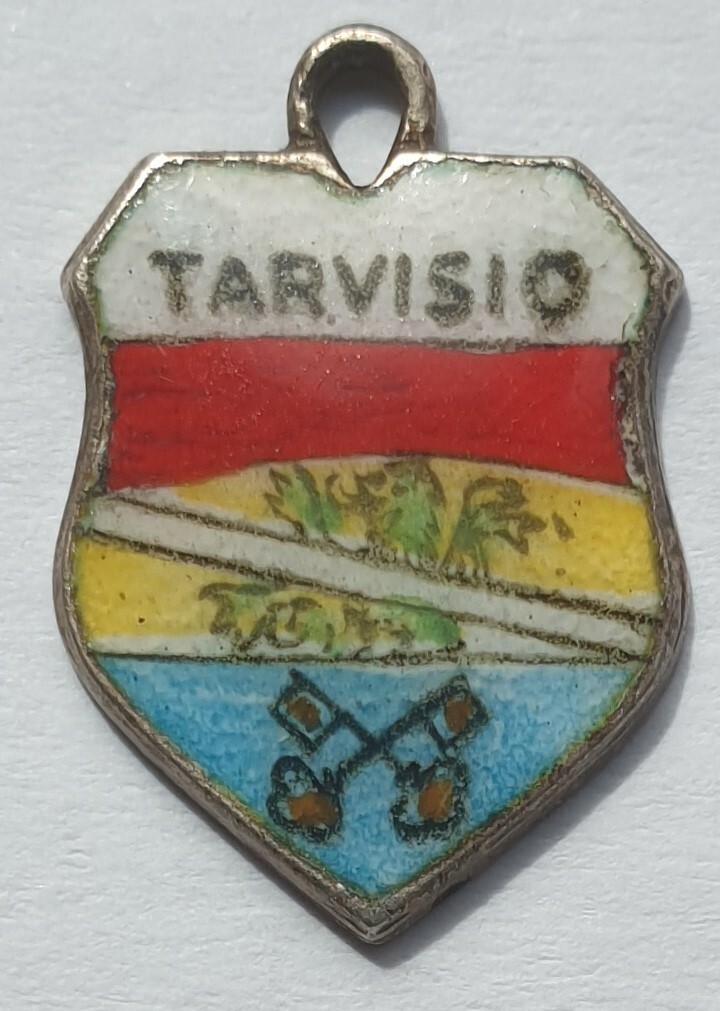 Tarvisio, Tarvis, Pendant Crest Charm Bracelet Charms Silver 800, Italy