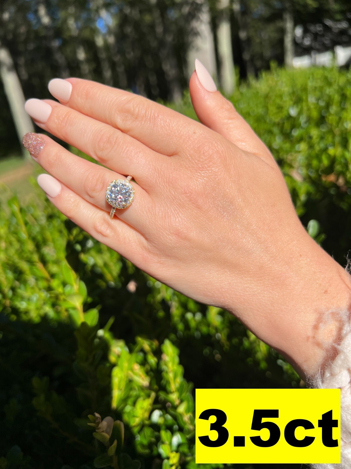 Cushion Cut Moissanite Engagement Promise Ring Real 14k Gold Vermeil 925 Silver