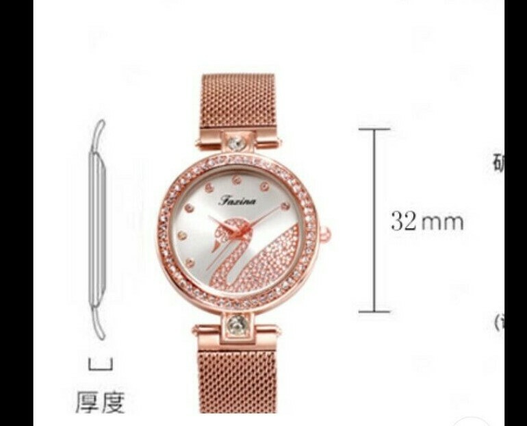 Fashion Girls Women Luxury Stylish Swan Love Heart Bling Quartz Watch