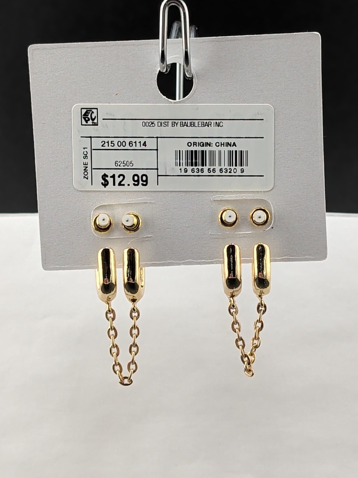 Sugarfix Baublebar Nickel Free Double Lobe Chain Earrings 10ct Wholesale Lot