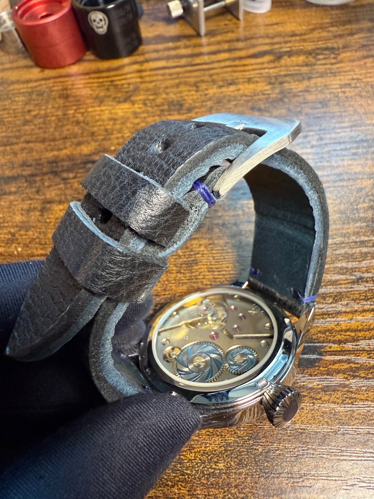 Watch Swiss eta 6498 movement Handmade Strap