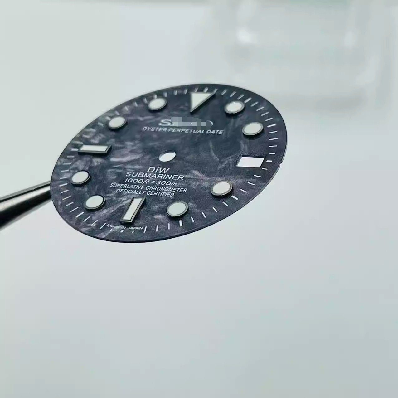 For 28.5mm Watch Dial Green Luminous Fit NH35 NH36 Movement Carbon Black