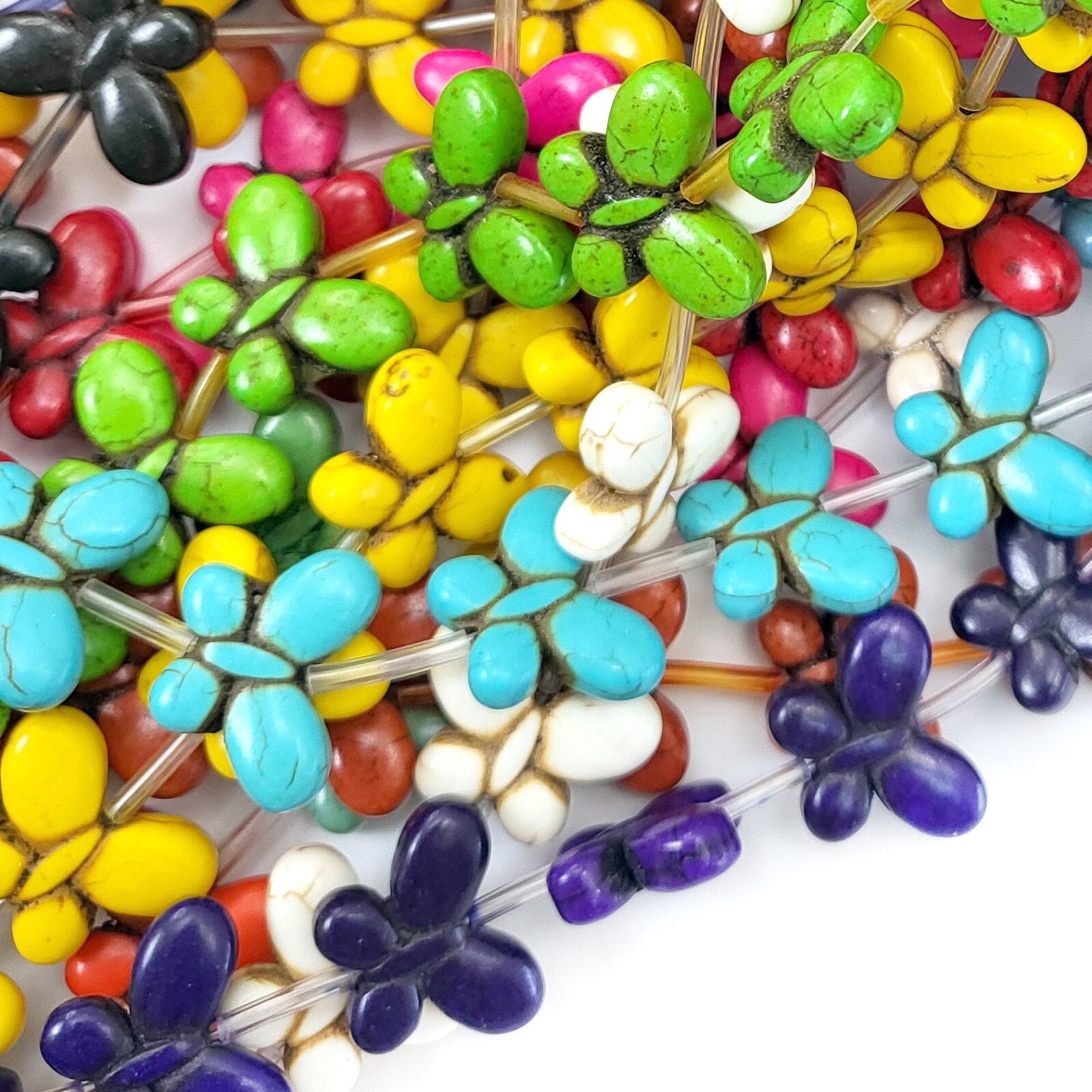 Mix Color Howlite Turquoise 20mm Butterfly Loose Spacer Beads 15″ Strand Crafts