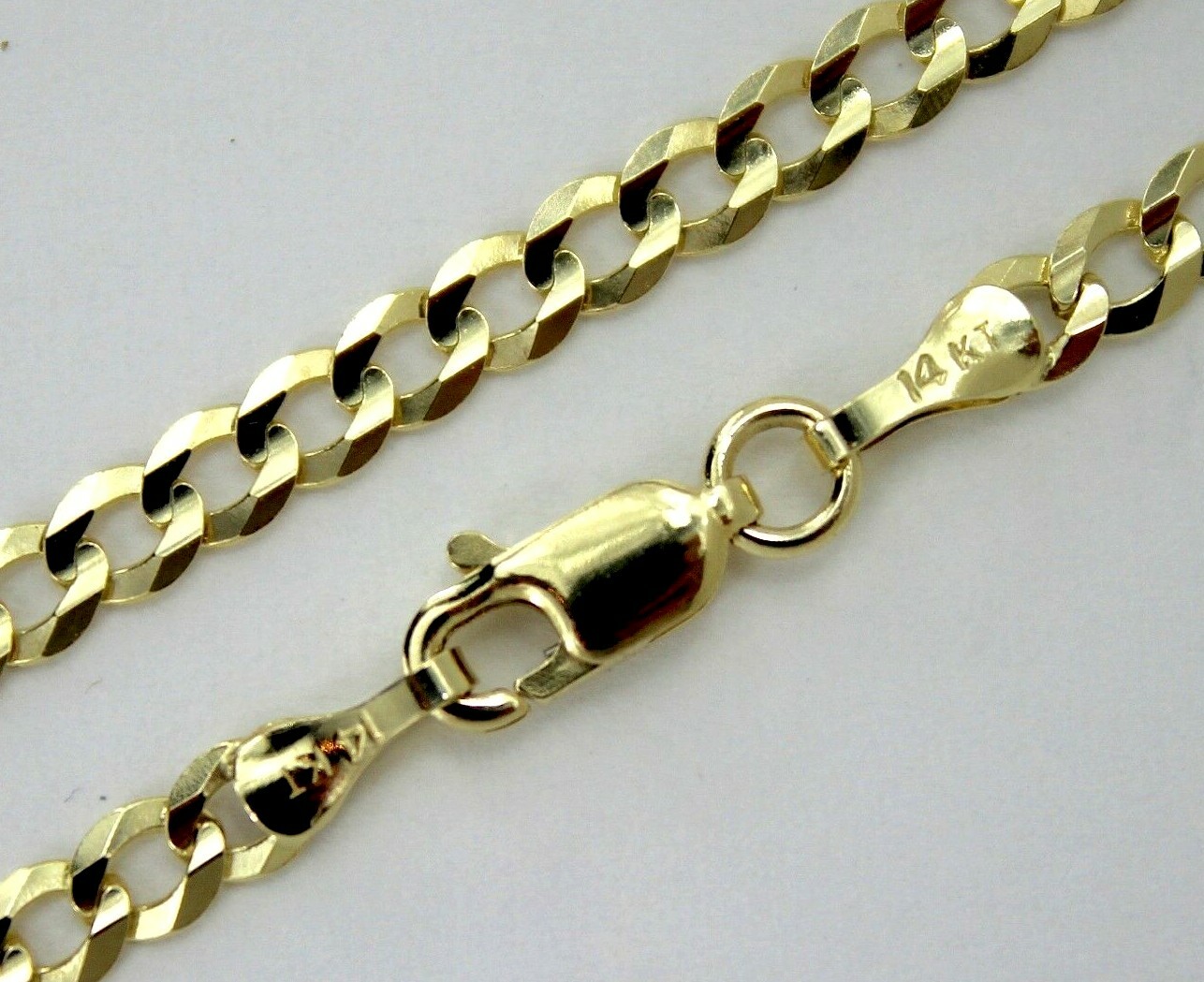 14K SOLID GOLD CUBAN LINK CHAIN NECKLACE BRACELET MEN WOMEN 2~11.5mm / 6.5″-30″