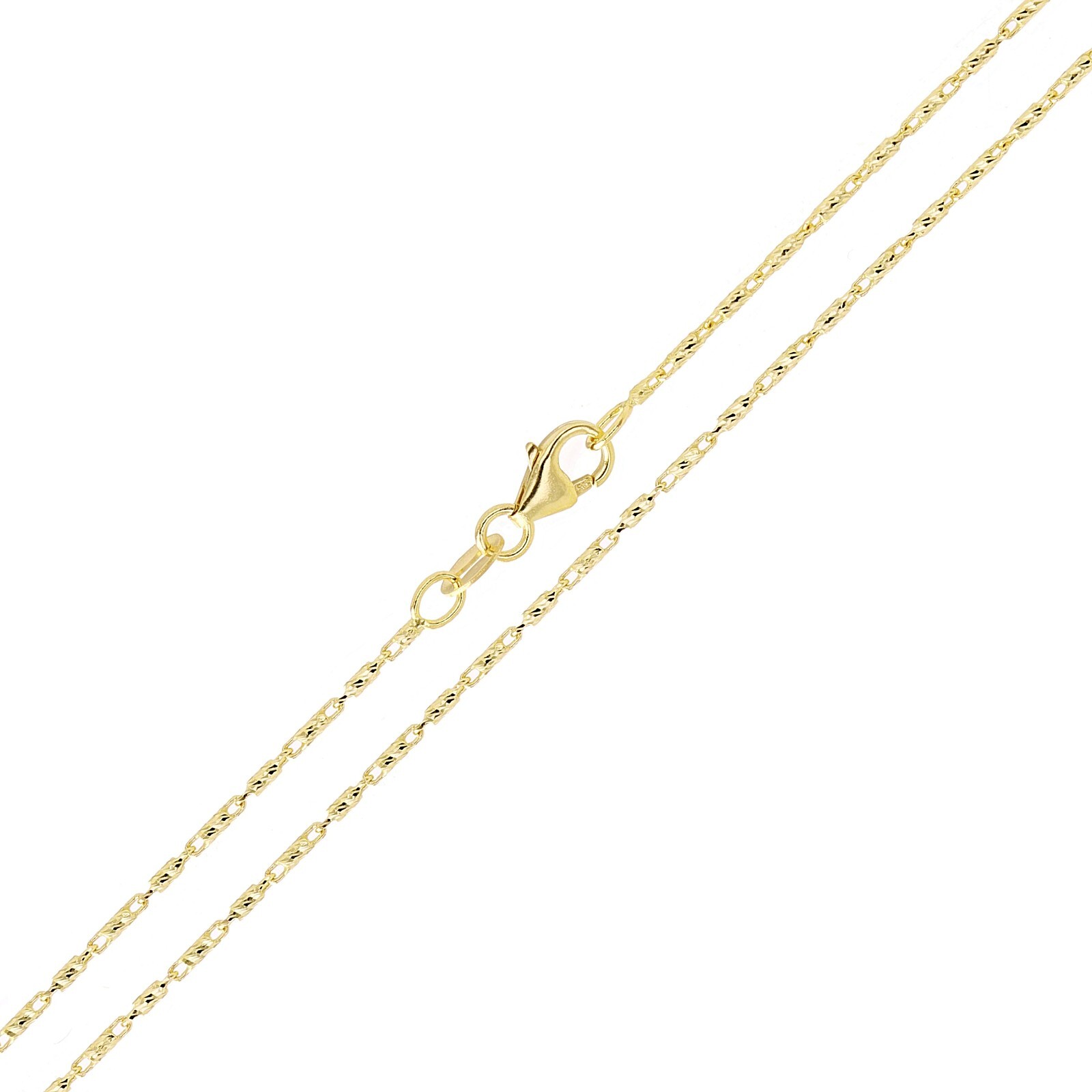 Italian 14k Yellow Gold Solid Raso Chain Necklace 0.9mm 16″ 2.3 grams