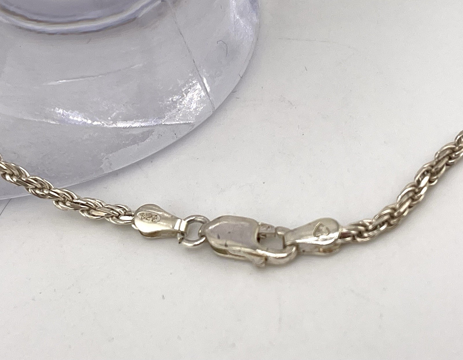 ITALIAN 925 Sterling Silver 9” rope Bracelet. Weight 5 Grams lobster Clasp