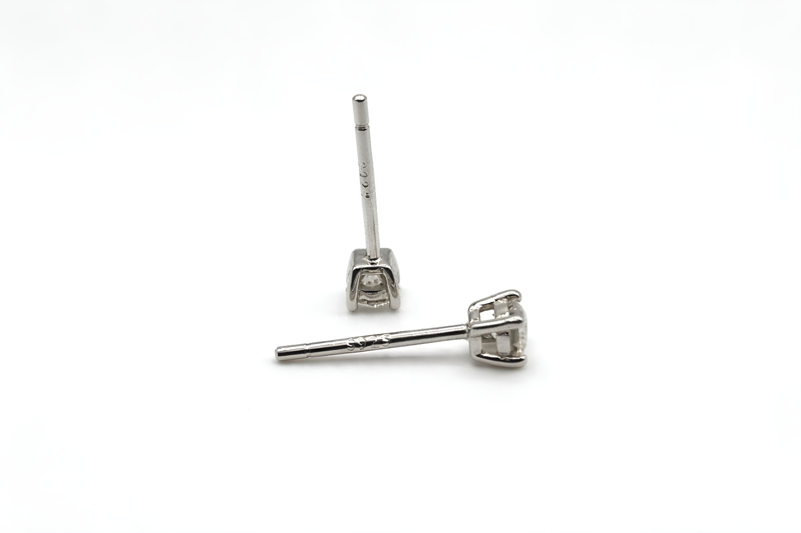 0.20 CT Round Moissanite Stud Earrings .925 sterling silver