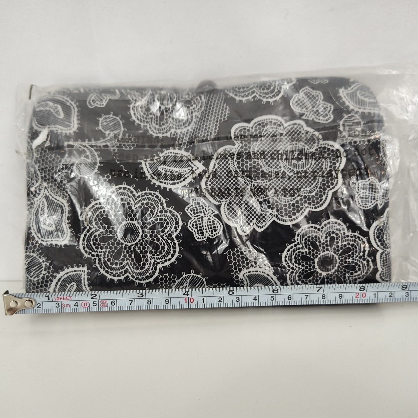 New Thirty One Jewelry Roll w Pouches Botanical Lace Black White