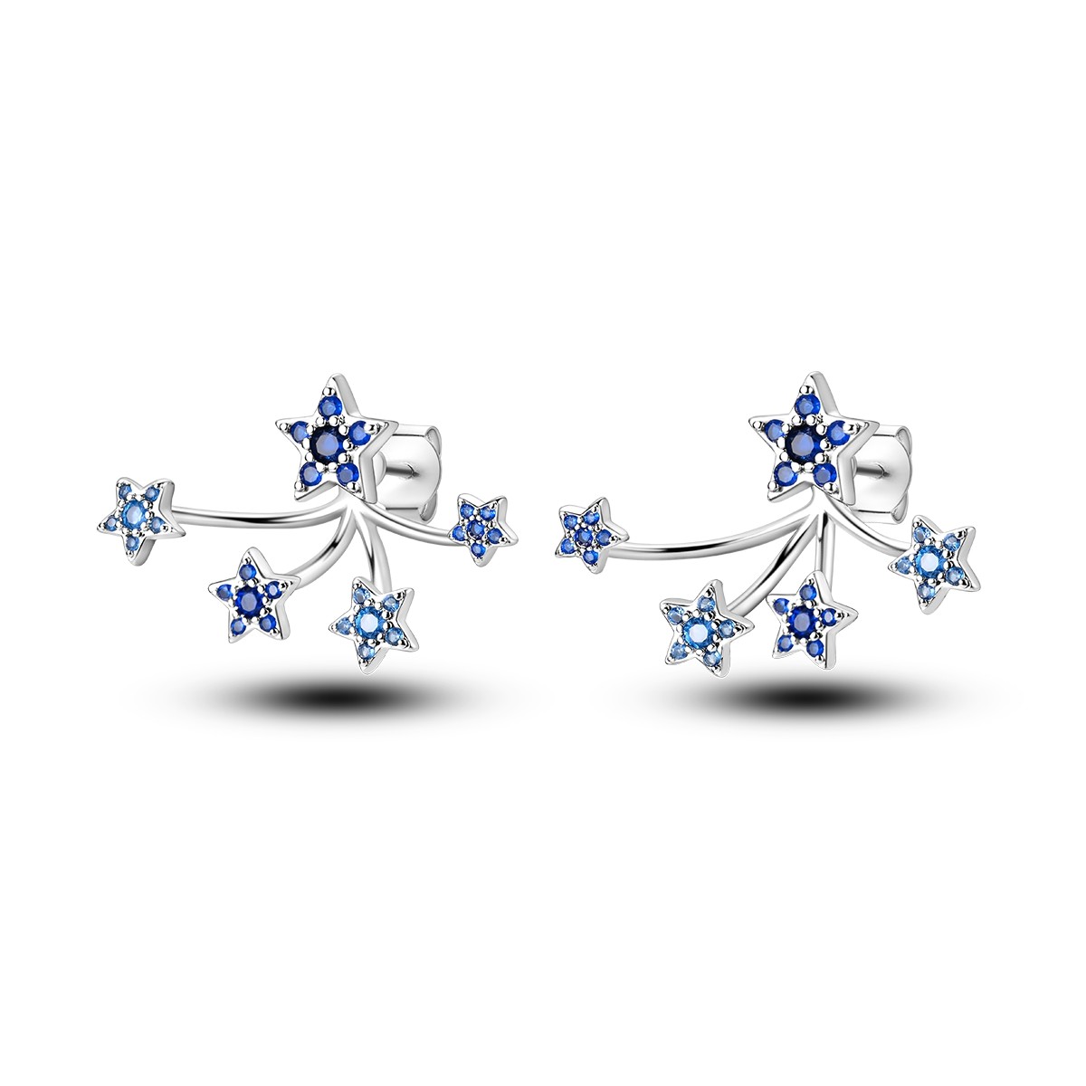 LAZA European Women Blue AAA CZ Stars 925 Sterling Silver Stud Earrings Jewelry