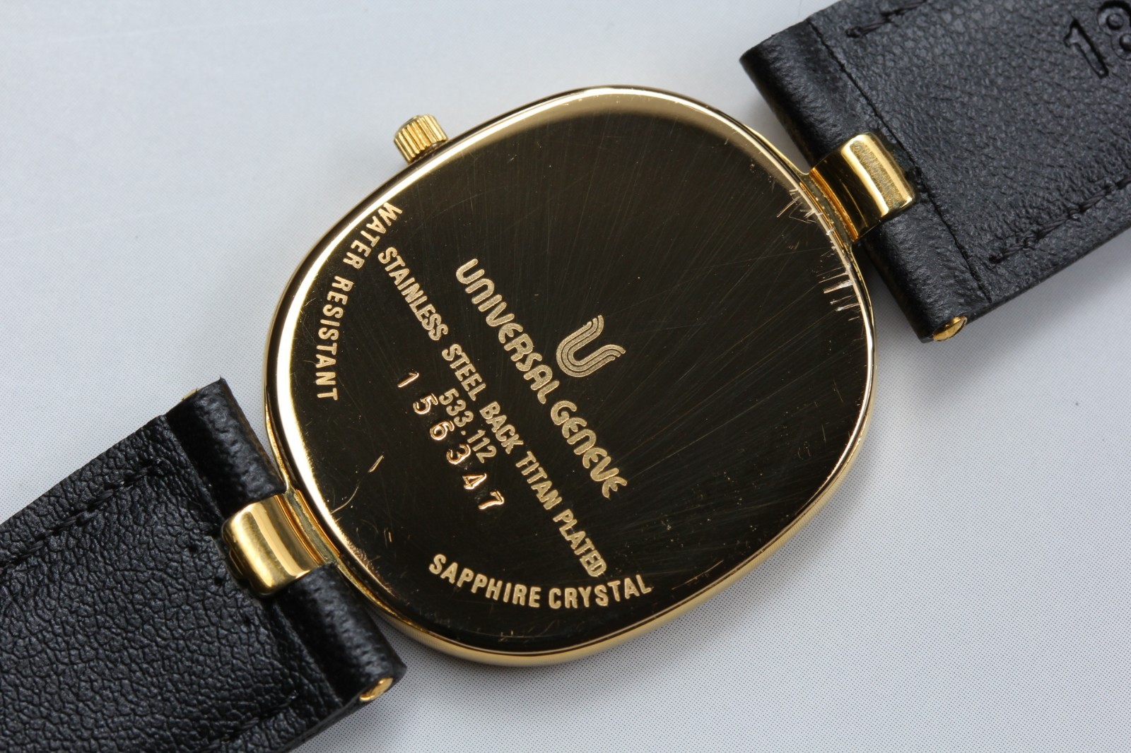 [N MINT] Vintage UNIVERSAL GENEVE 533.112 Gold Roman Oval Quartz Mens 27mm Watch