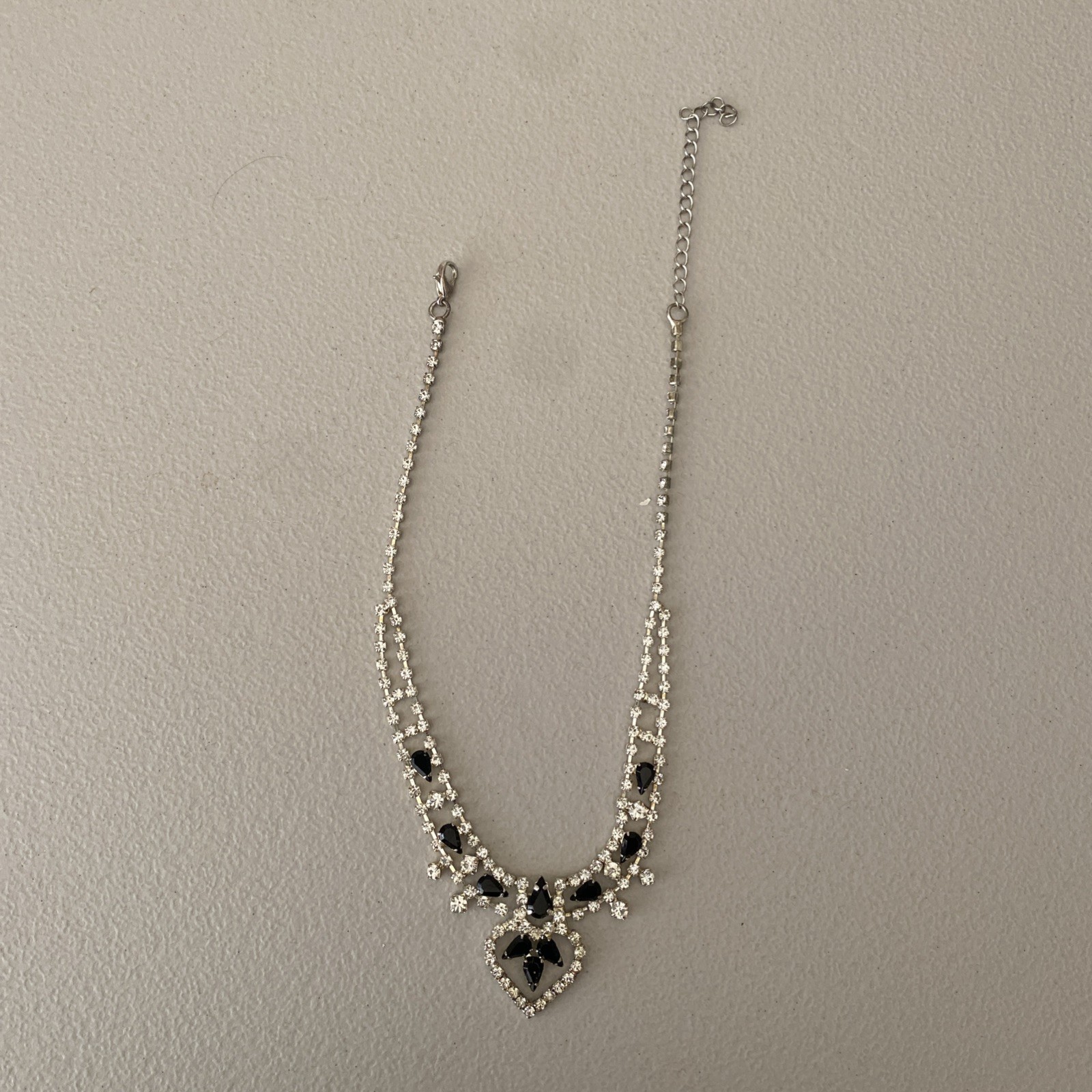 New In Box YOU NEED Jewelry Rhinestone & Shiny Black Beaded Necklace