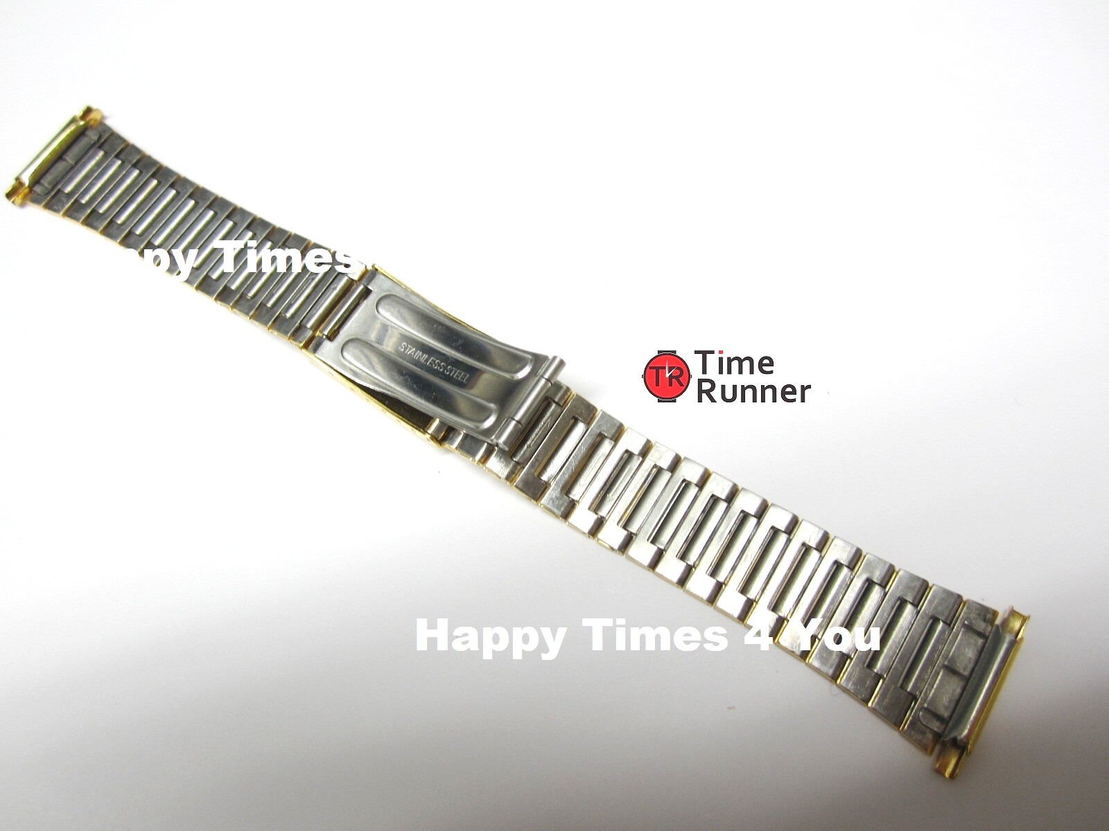 16mm 17mm 18mm 19mm 20mm 21mm 22mm Gloss Gold Tone Mens Watch Band Bracelet