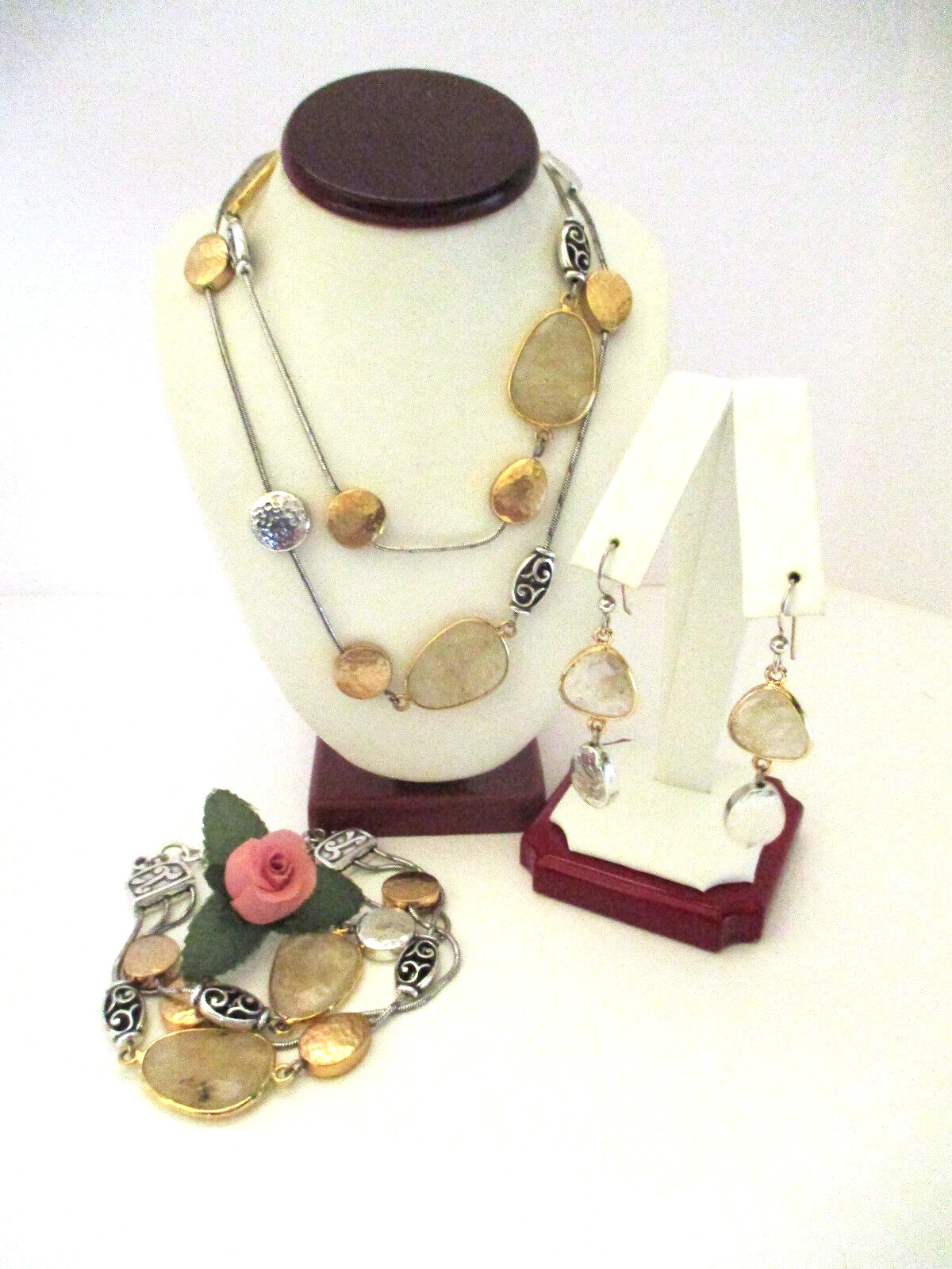 Brighton “MEDITERRANE GEM” Long Necklace-Earring-Bracelet Set (MR$232) New/Pouch