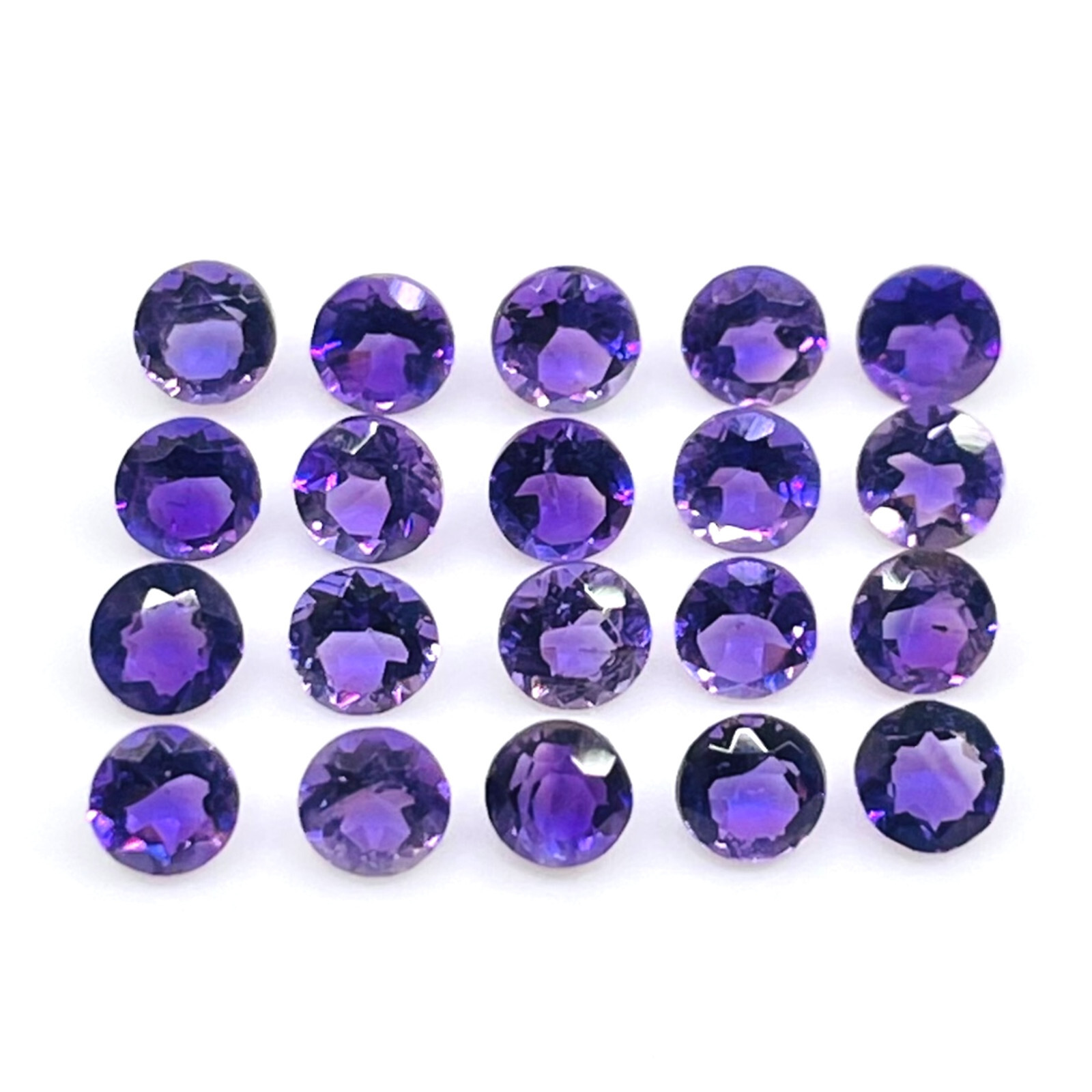 100 Pcs Natural Amethyst 2.5mm Round Cut Loose Untreated Gemstones Wholesale Lot