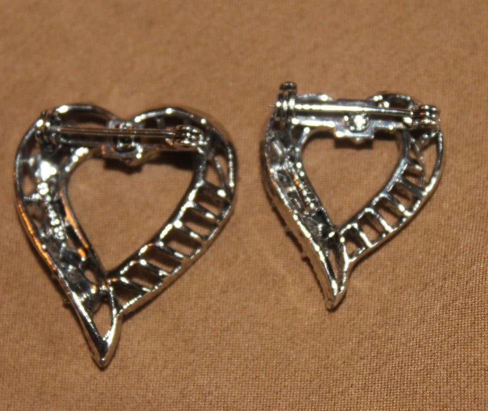 Signed Gerry’s Vintage Pair of Heart Brooches, Pins -Small & Large Sizes