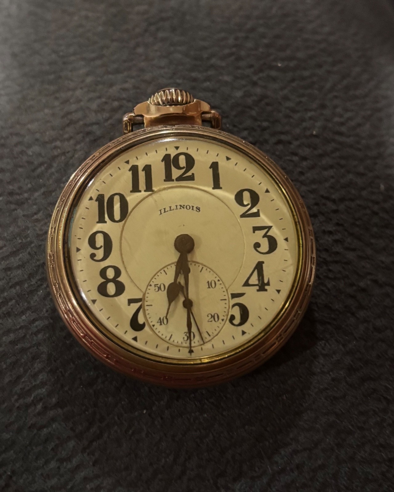Illinois 21J Pocket Watch Bunn Special 60 Hour 6 Pos Bunn Case 1928 16s