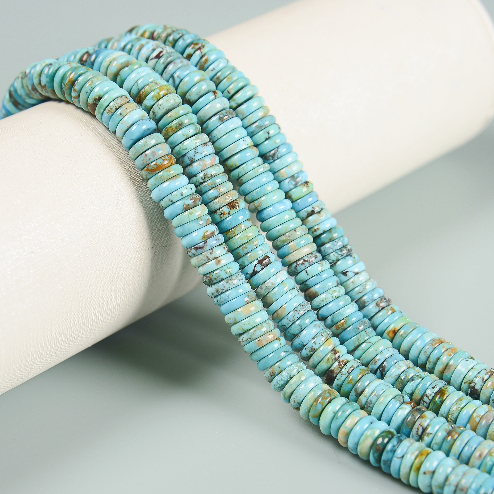 Natural Light Blue Turquoise Heishi Disc Beads Size 7mm 8mm 9mm 10mm 15.5” Strd