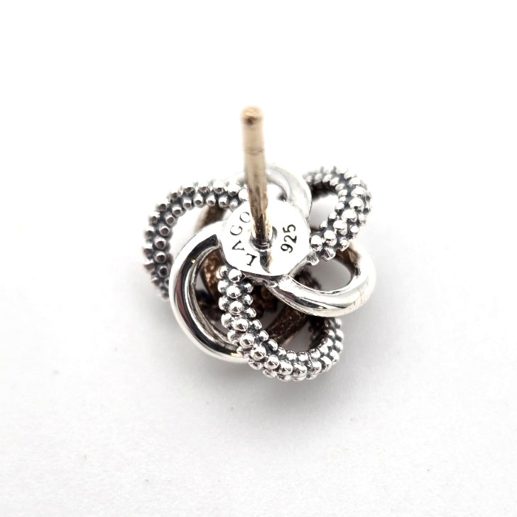 LAGOS Love Knot Earrings Sterling Silver Studs with 14K Gold Posts