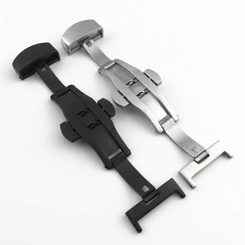 Premium Brushed Stainless Steel Butterfly Buckle Metal Clasp 12 14 16 18 20mm