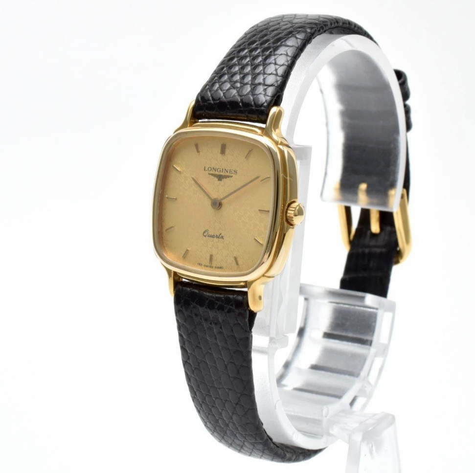 Vintage [N MINT] Longines 153 6880 Square Gold Dial 22mm Ladies Watch JAPAN
