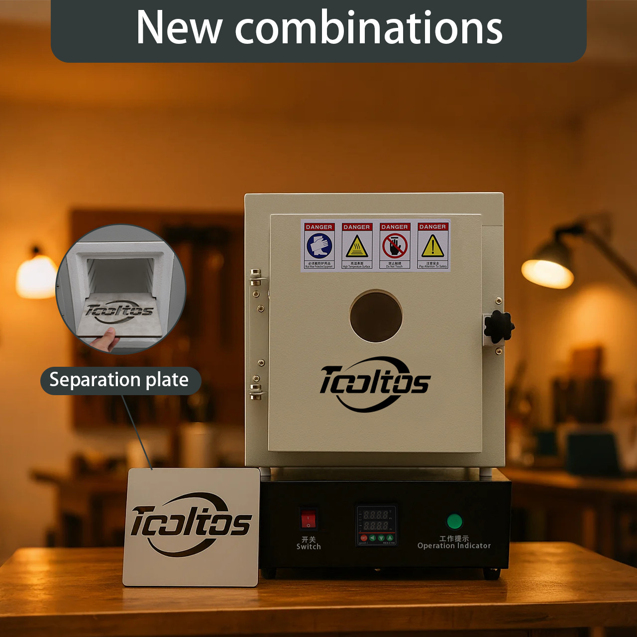 TOOLTOS Dual-Layer Burnout Furnace for Jewelry Casting with Observation Window
