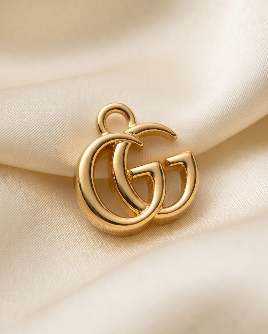 Gucci Pendant Zipper Pull gold 0.6 inch stamped