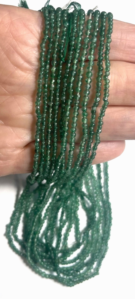 ONE VINTAGE 14.5″ STRAND 2-2.5 MM ROUND SMOOTH GREEN ONYX BEADS BELOW WHOLESALE