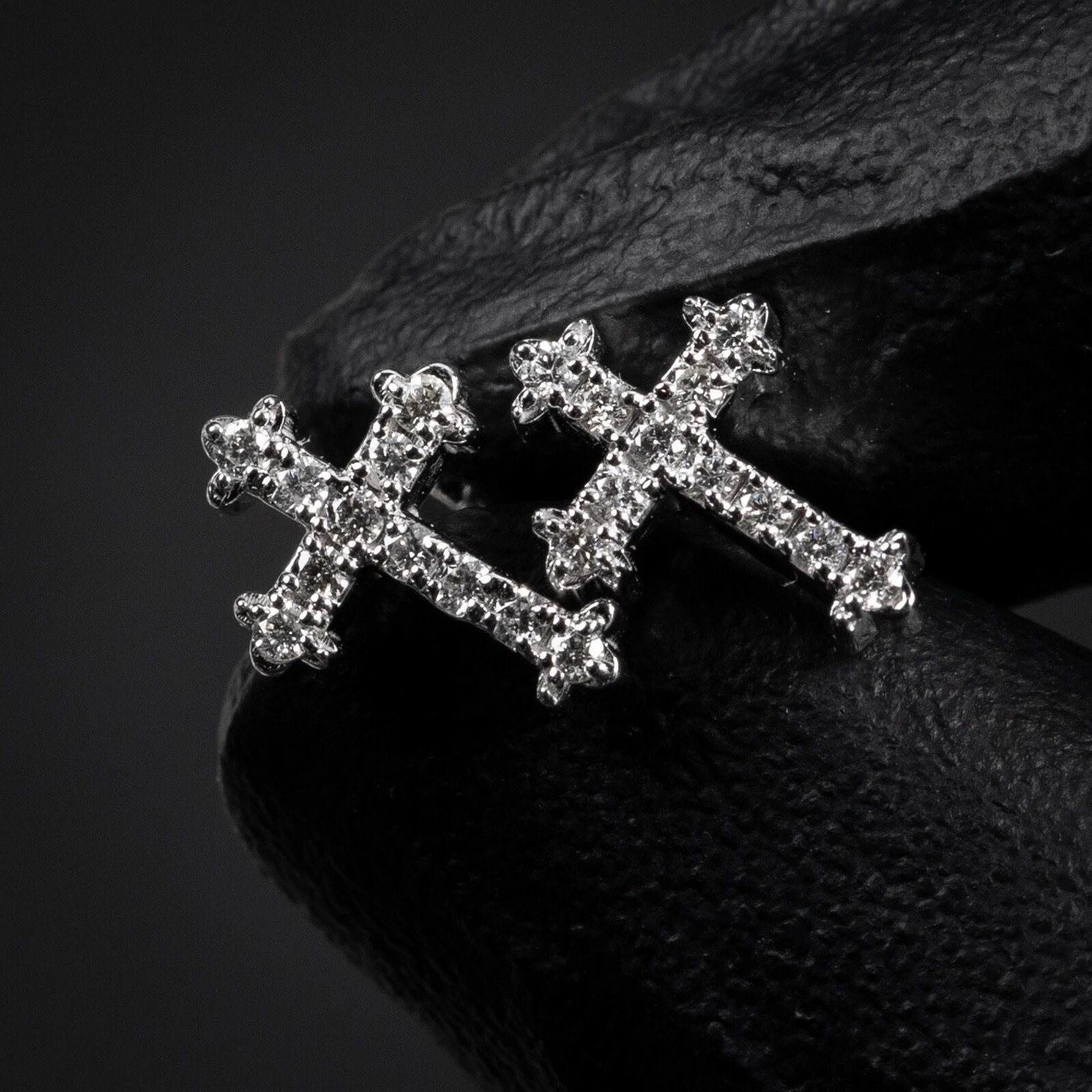 14K White Gold Plated 2.50Ct Lab Created Diamond Cross Stud Women’s Earring