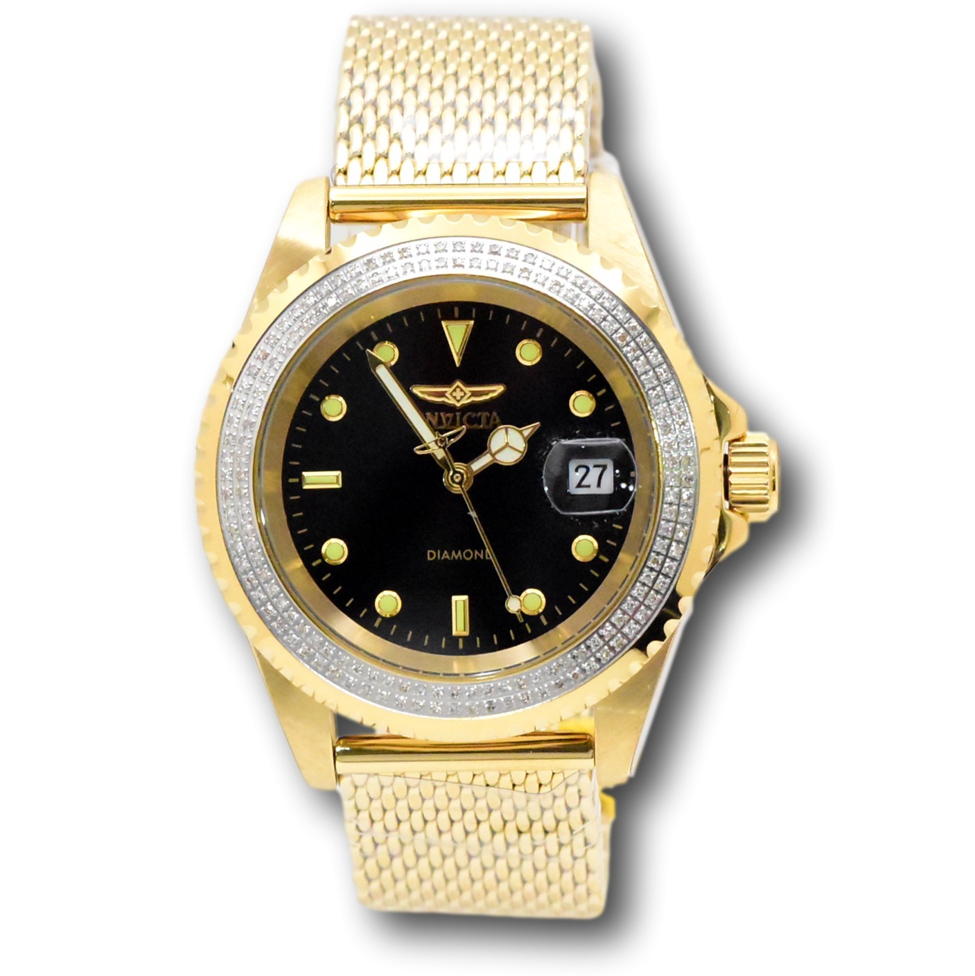 Invicta Elite Automatic 0.59ct Diamond Bezel 40mm Gold Men’s Watch 48745
