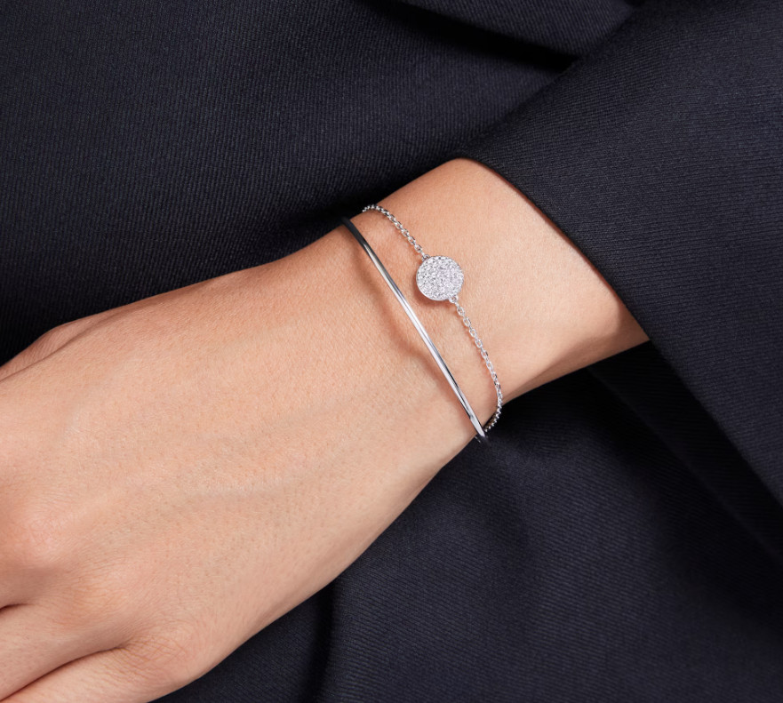 Swarovski Sublima bangle White, Rhodium plated- 5683447 DISPLAY