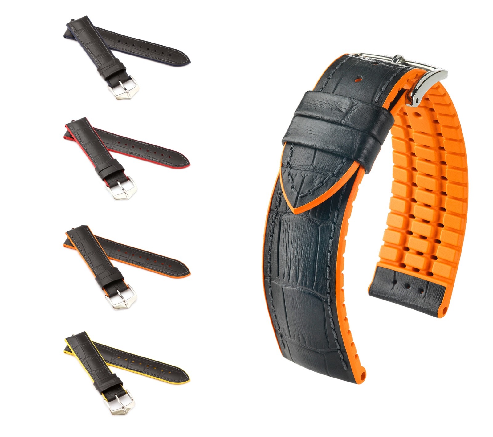 HIRSCH Performance Watch Band “Andy”, 18-24 mm, black, new!