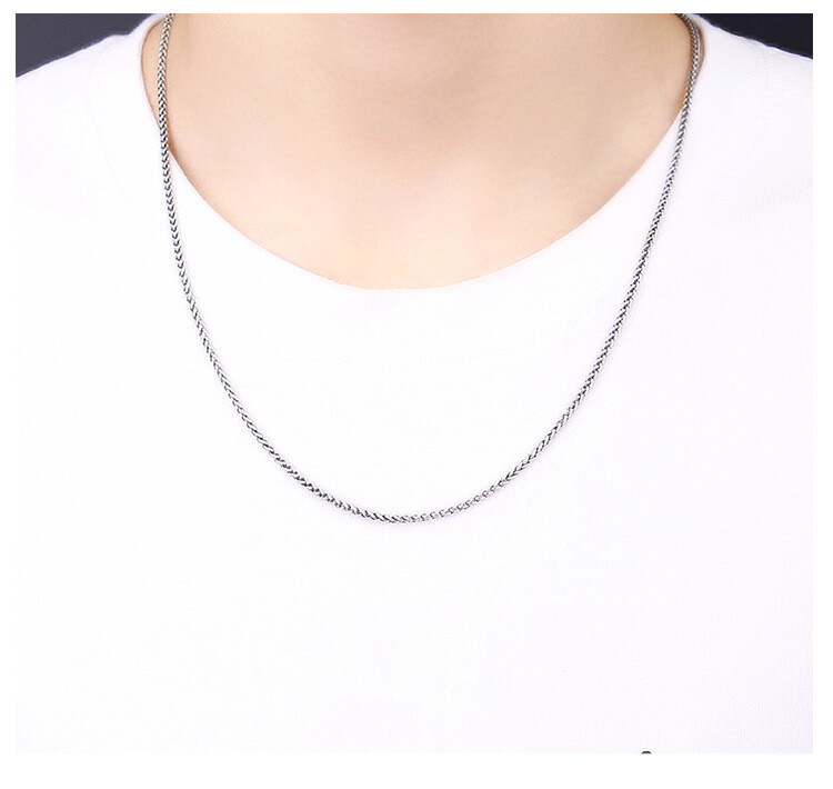 Real Sterling Silver Chain For Men 2mm/3mm/4mm/5mm Wheat Chain Silver Necklace