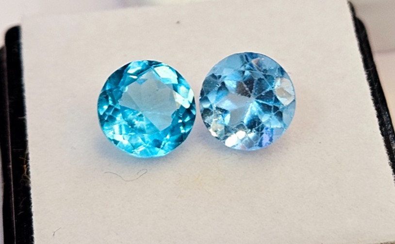Round Cut Aquamarine 3 Ct Blue Pair Loose Certified Gemstone For Earring Making