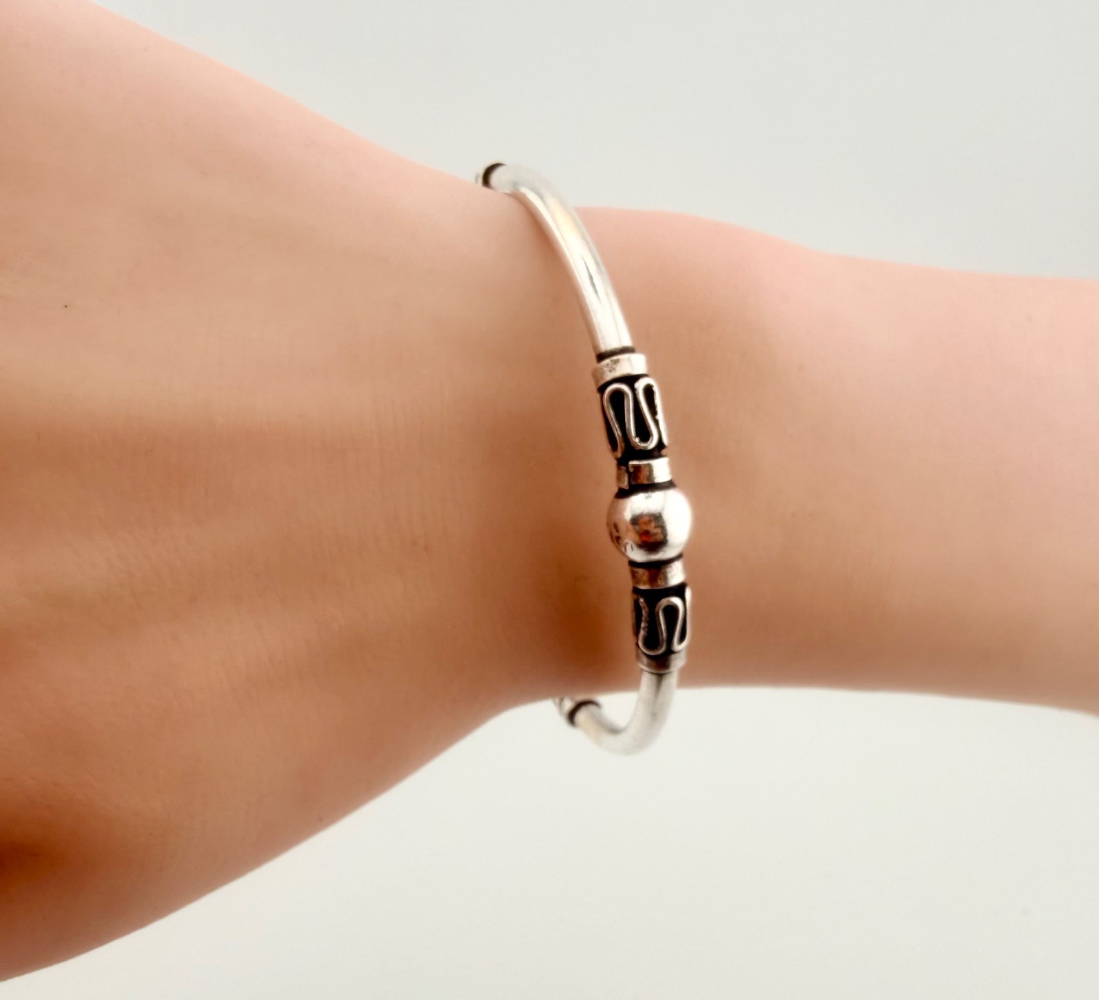 92.5 Pure Silver Handmade Bangle with Design