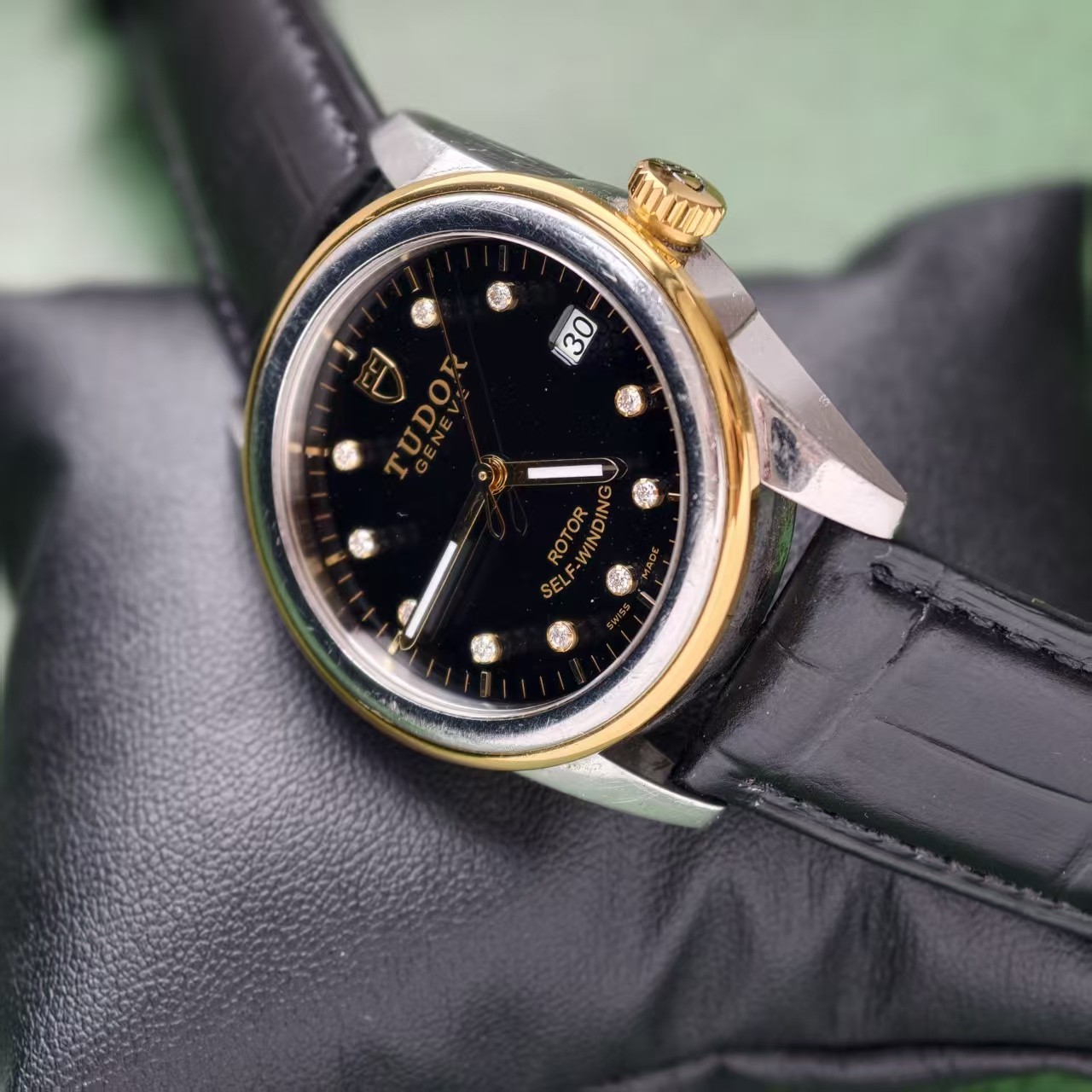 Tudor Black Dial Glamour M55003-0037 Men’s Watch Automatic 35.8mm Date Gilding